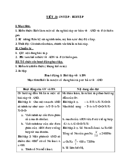 Giáo án Sinh học 9 Ôn tập HKI mới nhất - CV5512