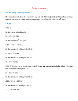 SBT Toán lớp 5 trang 72 Ôn tập về giải toán