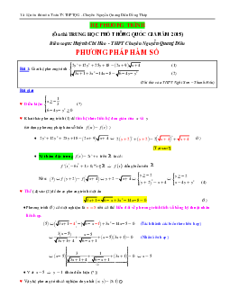Giải hệ phương trình bằng phương pháp hàm số