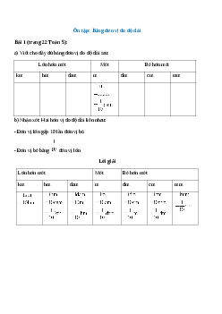 Viết cho đầy đủ bảng đơn vị đo độ dài sau Bài 1 trang 22 Toán 5