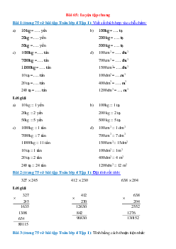 Vở bài tập Toán lớp 4 Tập 1 trang 75, 76 Bài 65: Luyện tập chung