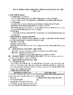 Giáo án Lịch sử 10 Bài 19 Những cuộc kháng chiến chống ngoại xâm ở các thế kỉ X-XV mới nhất
