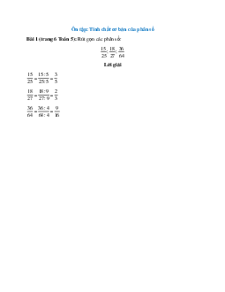 Rút gọn các phân số: 15/25; 18/27; 36/64