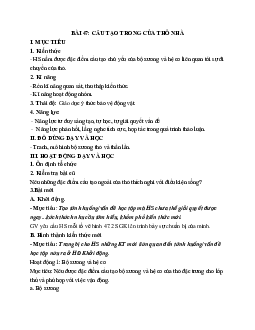 Giáo án Sinh học 7 Bài 47: Cấu tạo trong của thỏ mới nhất