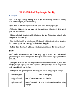 Soạn bài Hồ Chí Minh và Tuyên ngôn Độc lập – ngắn nhất Cánh diều