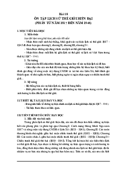Giáo án Lịch sử 11 bài 18 Ôn tập lịch sử thế giới hiện đại mới nhất
