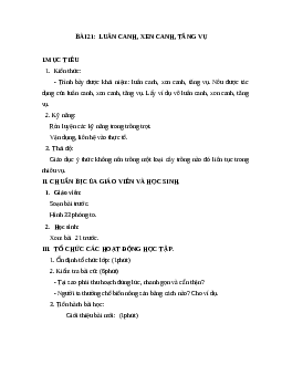 Giáo án Công Nghệ 7 Bài 21: Luân canh, xen canh, tăng vụ mới nhất - CV5555