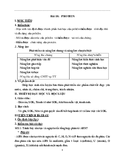 Giáo án Sinh học 9 Bài 18: Prôtêin mới nhất - CV5555