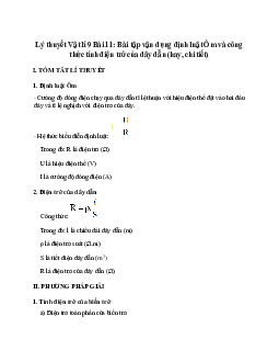 Lý thuyết Bài tập vận dụng định luật Ôm và công thức tính điện trở của dây dẫn (mới 2023 + 10 câu trắc nghiệm) hay, chi tiết – Vật Lí 9