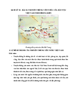 Lý thuyết Lịch sử 10: Bài 28: Truyền thống yêu nước của dân tộc Việt Nam thời phong kiến mới nhất