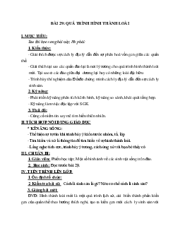 Giáo án Sinh học 12 Bài 29 : Quá trình hình thành loài mới nhất - CV5555