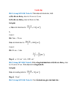 Toán lớp 4 trang 143, 144 Luyện tập
