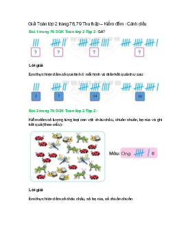 Giải SGK Toán lớp 2 Tập 2 trang 78, 79 Thu thập – Kiểm đếm – Cánh diều