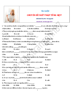 600 câu trắc nghiệm ngữ pháp Tiếng Anh ôn thi THPTQG 2023