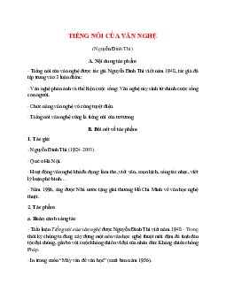 Tiếng nói của văn nghệ - Tác giả tác phẩm – Ngữ văn lớp 9