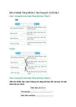 Vở bài tập Tiếng Việt lớp 2 Tập 2 trang 54, 55 Ôn tập 4 – Chân trời sáng tạo