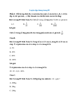 Toán lớp 5 trang 89, 90 Luyện tập chung