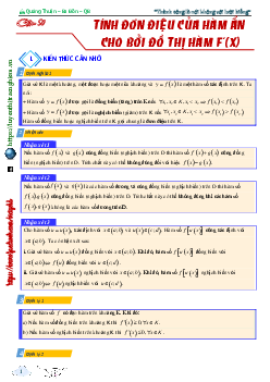 Tính đơn điệu của hàm ẩn cho bởi đồ thị hàm f'(x)