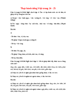 Soạn bài Thực hành tiếng Việt trang 24 - 25 – hay nhất Cánh diều