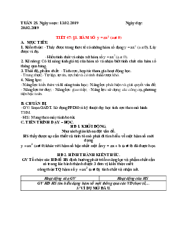 Giáo án Hàm số y = ax2 (a ≠ 0) (2023) mới nhất - Toán 9