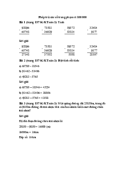 Toán lớp 3 trang 157 Phép trừ các số trong phạm vi 100 000
