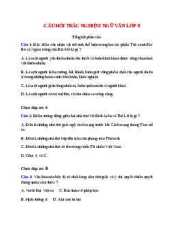13 câu Trắc nghiệm Tổng kết phần văn có đáp án 2023 - Ngữ văn 8