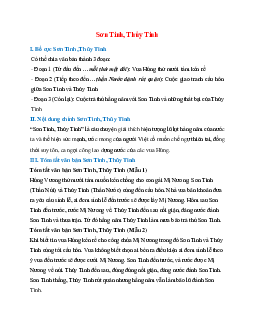 Bố cục bài Sơn Tinh, Thủy Tinh chuẩn nhất