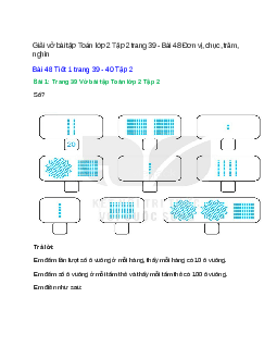 Vở bài tập Toán lớp 2 Tập 2 trang 39, 40, 41 Bài 48: Đơn vị, chục, trăm, nghìn | Kết nối tri thức