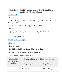 Giáo án Diện tích xung quanh và diện tích toàn phần của hình hộp chữ nhật (2024) mới nhất - Toán lớp 5