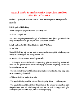 Lý thuyết Địa Lí 12 Bài 8 (mới 2023 + 36 câu trắc nghiệm): Thiên nhiên chịu ảnh hưởng sâu sắc của biển