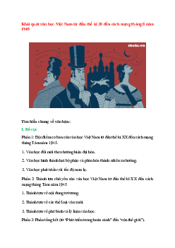 Khái quát văn học Việt Nam từ đầu thế kỉ 20 đến cách mạng tháng 8 năm 1945 – Ngữ văn lớp 11