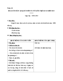 Giáo án lịch sử 5 bài 29: Ôn tập: Lịch sử nước ta từ giữa thế kỉ XIX đến nay mới nhất