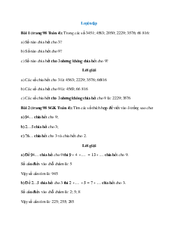 Toán lớp 4 trang 98 Luyện tập