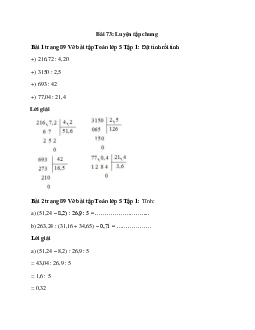 Vở bài tập Toán lớp 5 Tập 1 trang 89 Bài 73: Luyện tập chung