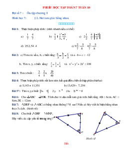 Phiếu bài tập tuần 10 - Toán 7