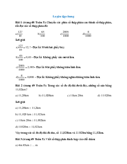 Toán lớp 5 trang 48, 49 Luyện tập chung