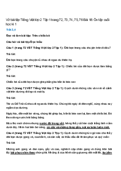 Vở bài tập Tiếng Việt lớp 2 Tập 1 trang 72, 73, 74, 75, 76 Bài 18: Ôn tập cuối học kì 1 – Cánh diều