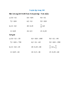 Tính nhẩm: 3,5 : 0,1; 8,4 : 0,01  