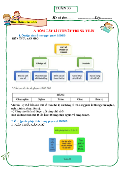 Bài tập cuối tuần Toán lớp 3 Kết nối tri thức Tuần 33