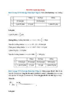 Vở bài tập Toán lớp 5 Tập 2 trang 72, 73 Bài 138: Luyện tập chung