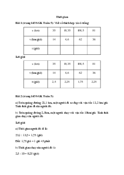 Toán lớp 5 trang 143 Thời gian