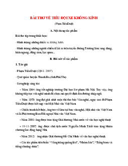 Bài thơ về tiểu đội xe không kính - Tác giả tác phẩm – Ngữ văn lớp 9
