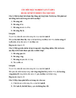 Trắc nghiệm Vật lý 6 Bài 18 có đáp án: Sự nở vì nhiệt của chất rắn