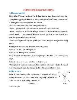 Phương pháp giải và bài tập về Chứng minh bằng phản chứng hình học lớp 7 có lời giải