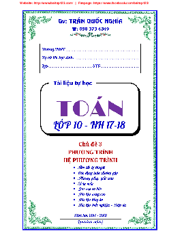 Các dạng toán phương trình và hệ phương trình môn Toán lớp 10