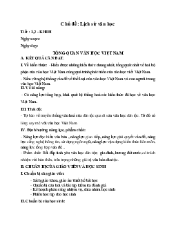 Giáo án ngữ văn lớp 10 Tiết 1, 2: Tổng quan văn học Việt Nam