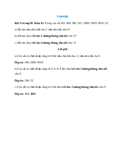Trong các số 345; 480; 296; 341; 2000; 3995; 9010; 32