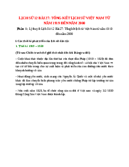 Lý thuyết Lịch Sử 12 Bài 27 (mới 2023 + 35 câu trắc nghiệm): Tổng kết lịch sử Việt Nam từ năm 1919 đến năm 2000
