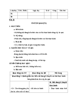 GIÁO ÁN CÔNG NGHỆ 9 ÔN TẬP HKII (T3) MỚI NHẤT - CV5512
