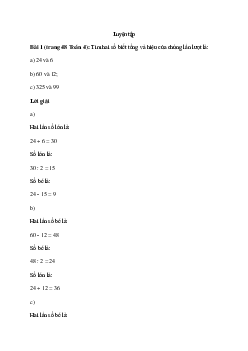 Toán lớp 4 trang 48 Luyện tập